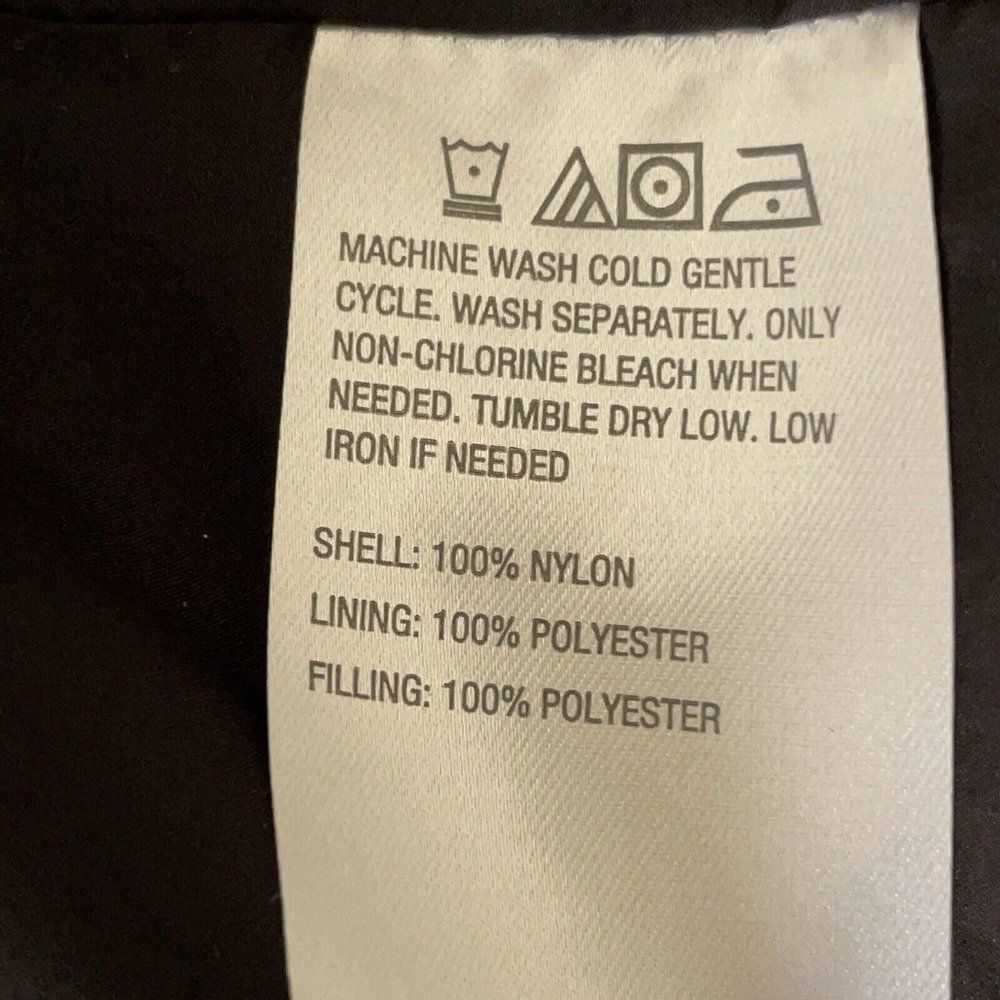 Womens Motto Quilted Puffer Jacket Coat Black Funnel Collar Plus Sz 1X Full Zip - Picture 8 of 8